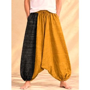 画像: バイカラー＊コッン素材＊シンプル＊ふんわり＊サルエルパンツ