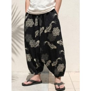 画像: 和風プリント＊コットン素材＊ふんわり＊サルエルパンツ