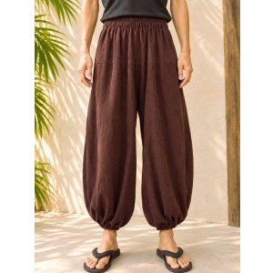 画像: ストーンウォッシュ加工＊コットン素材＊半端丈＊クロップドパンツ