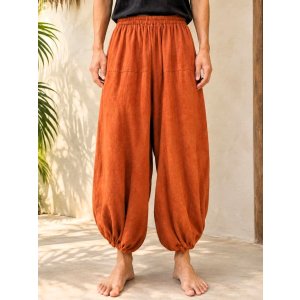 画像: ストーンウォッシュ加工＊コットン素材＊半端丈＊クロップドパンツ