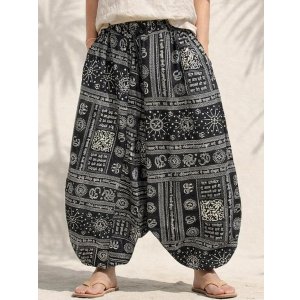 画像: ラムナミプリント＊コットン素材＊ふんわり＊サルエルパンツ