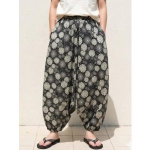 画像: 和風プリント＊コットン素材＊ふんわり＊サルエルパンツ