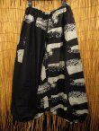 画像2: 黒色＋和風プリント＊切り替え＊コットン素材＊ふんわり＊サルエルパンツ
