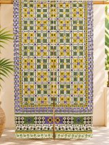 画像: 【１５０ｃｍ×８５ｃｍ】インド綿＊レトロ調プリント＊暖簾＊のれん