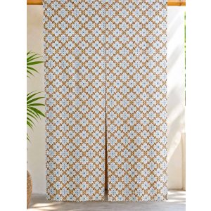 画像: 【１５０ｃｍ×８５ｃｍ】インド綿＊レトロ調プリント＊暖簾＊のれん