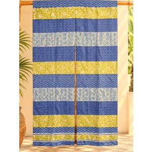 画像: 【１５０ｃｍ×８５ｃｍ】インド綿＊レトロ調プリント＊暖簾＊のれん
