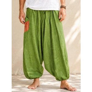 画像: パッチポケット付き＊コットン素材＊ふんわり＊サルエルパンツ