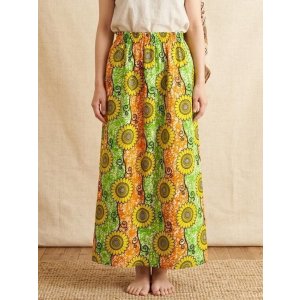 画像: パーニュ生地＊コットン素材＊アフリカンプリント＊ロングスカート