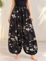 画像: 和風プリント＊コットン素材＊ふんわりシルエット＊アラジンパンツ 