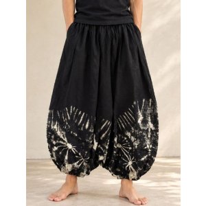 画像: モノトーンタイダイ染め＊コットン素材＊ゆったりシルエット＊ビッグアラジンパンツ＊バルーンパンツ