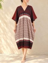 画像: アジアンプリント＊コットン素材＊ミドル丈＊ポンチョ