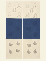 画像: 【１５０ｃｍ×８５ｃｍ】インド綿＊ひよこと蝶々プリント＊暖簾＊のれん