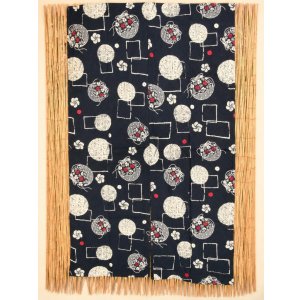 画像: 【１５０ｃｍ×８５ｃｍ】インド綿＊和風プリント＊暖簾＊のれん