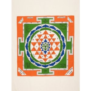 画像: 【１０５ｃｍ×１０５ｃｍ】インド綿＊ヤントラ＊マルチクロス