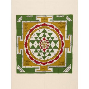 画像: 【１０５ｃｍ×１０５ｃｍ】インド綿＊ヤントラ＊マルチクロス