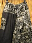 画像3: 黒色＋和風プリント＊切り替え＊コットン素材＊ふんわり＊サルエルパンツ