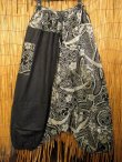 画像2: 黒色＋和風プリント＊切り替え＊コットン素材＊ふんわり＊サルエルパンツ