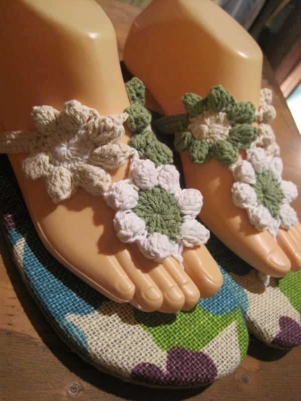 画像: 【メール便対応】２４・5ｃｍ〜２５ｃｍ☆フラワーヒッピー系サンダル☆