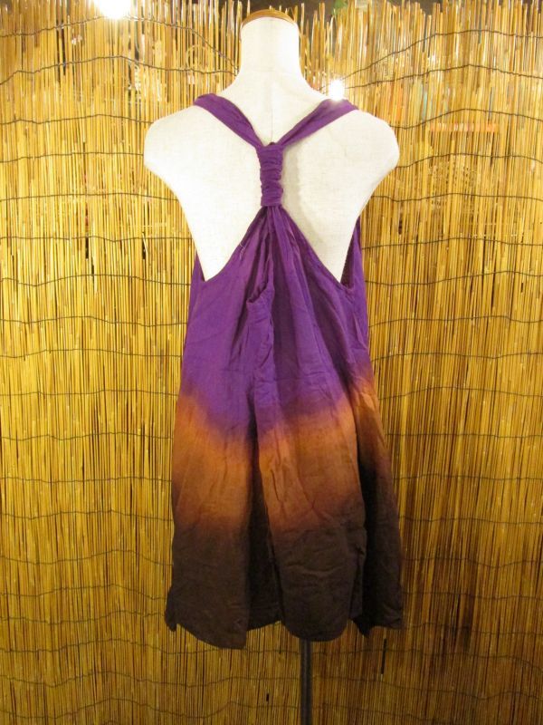 画像: 手染め★コットン素材★グラデーションカラー★背中Ｙ字★ワンピース