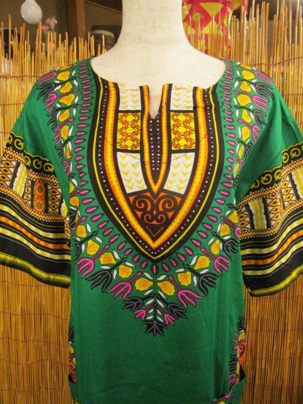 画像: 小さめサイズ＊アフリカンプリント＊ダシキ＊ＤＡＳＨＩＫＩ＊Ｓ