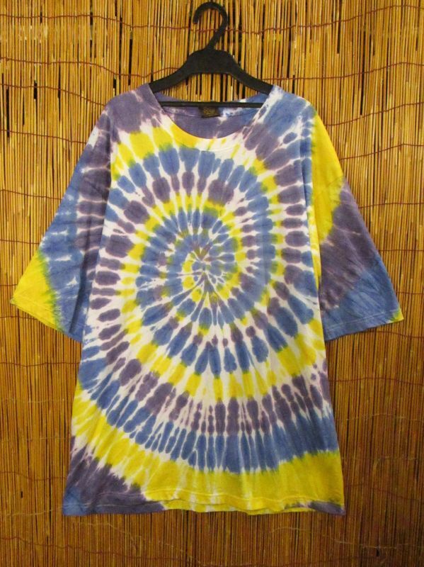 画像1: パステルカラー調＊タイダイ染め＊コットン素材＊半袖＊Ｔシャツ＊ＸＬ
