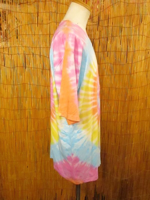 画像: パステルカラー調＊タイダイ染め＊コットン素材＊半袖＊Ｔシャツ＊ＸＬ