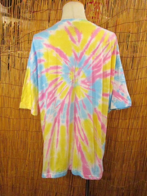 画像: パステルカラー調＊タイダイ染め＊コットン素材＊半袖＊Ｔシャツ＊ＸＬ