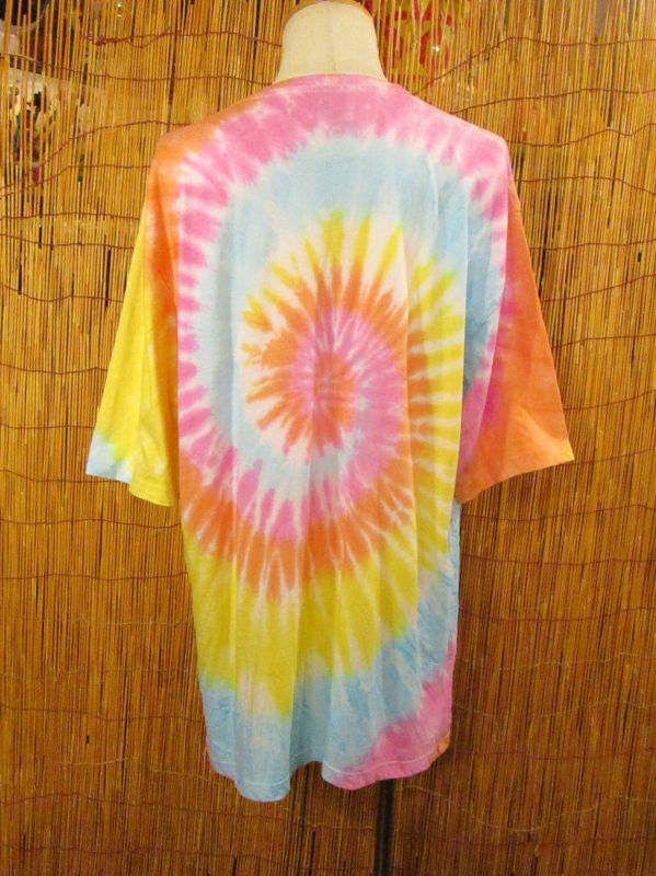 画像: パステルカラー調＊タイダイ染め＊コットン素材＊半袖＊Ｔシャツ＊ＸＬ