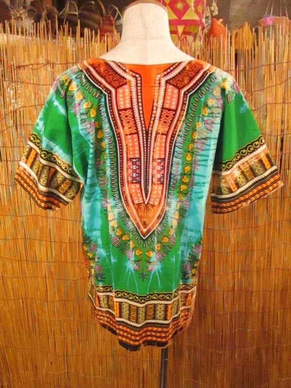 画像: タイダイ染め＊アフリカンプリント＊ダシキ＊ＤＡＳＨＩＫＩ＊Ｌ