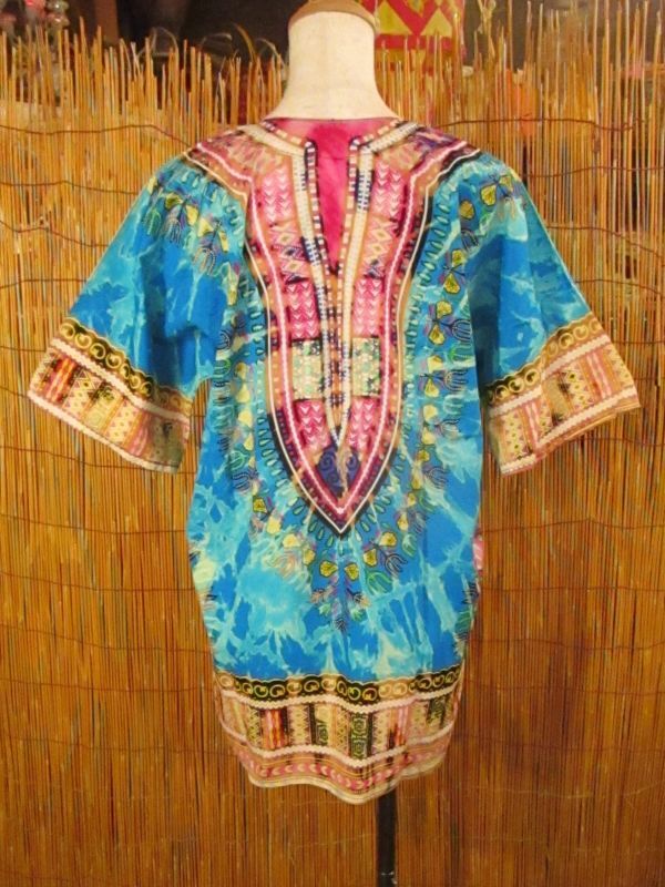 画像: タイダイ染め＊アフリカンプリント＊ダシキ＊ＤＡＳＨＩＫＩ＊Ｓ