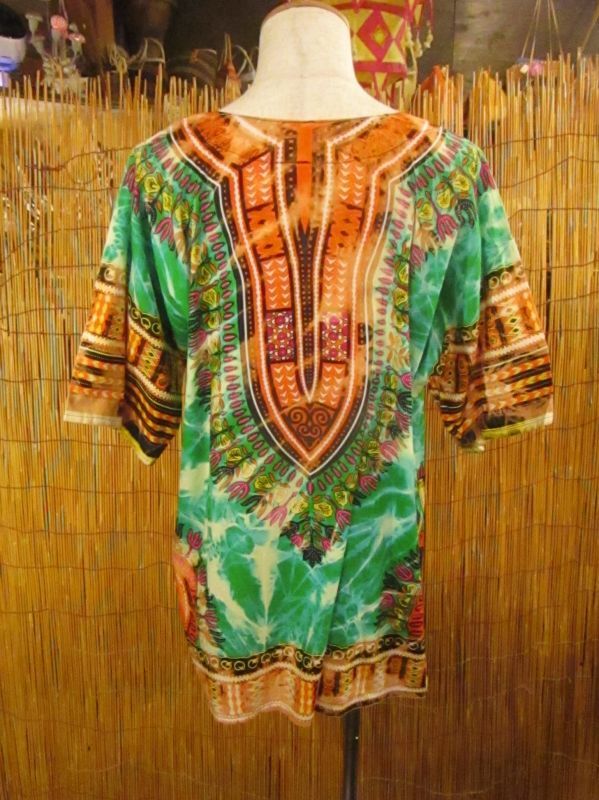 画像2: タイダイ染め＊アフリカンプリント＊ダシキ＊ＤＡＳＨＩＫＩ＊ＸＬ