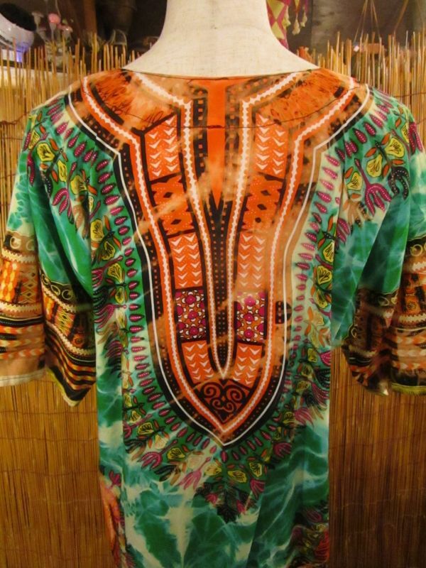 画像: タイダイ染め＊アフリカンプリント＊ダシキ＊ＤＡＳＨＩＫＩ＊ＸＬ