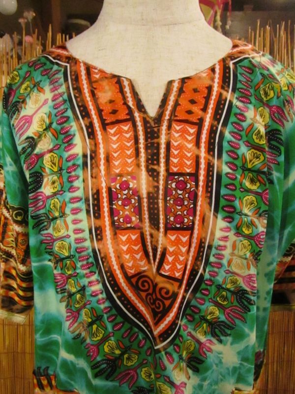 画像: タイダイ染め＊アフリカンプリント＊ダシキ＊ＤＡＳＨＩＫＩ＊ＸＬ