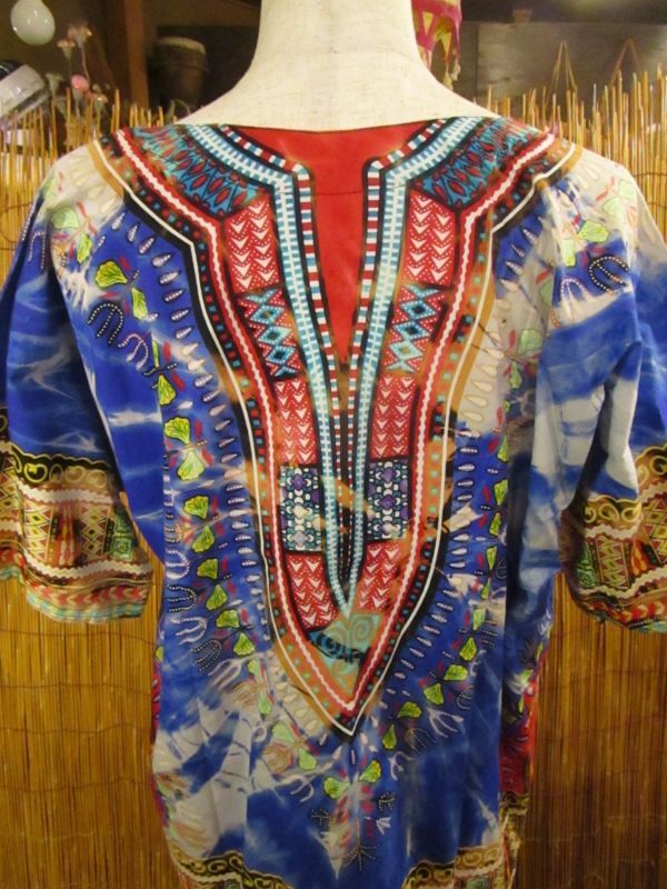 画像: タイダイ染め＊アフリカンプリント＊ダシキ＊ＤＡＳＨＩＫＩ＊Ｌ