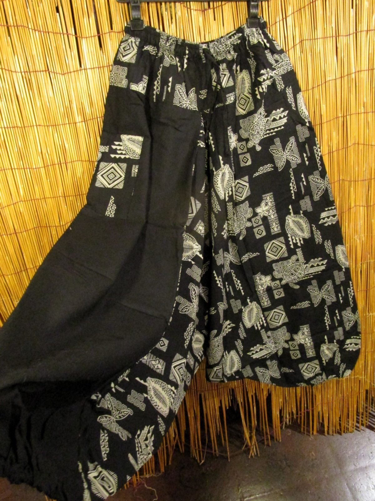 画像3: 黒色＋和風プリント＊切り替え＊コットン素材＊ふんわり＊サルエルパンツ