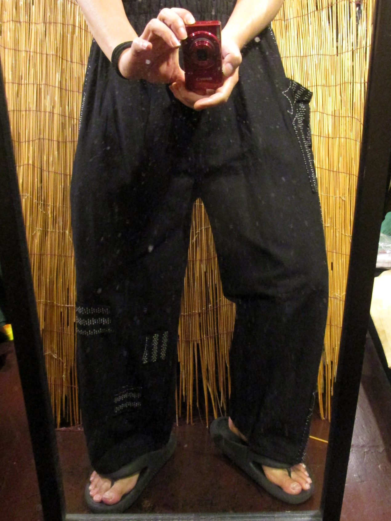 画像: 黒色ベース＊コットン素材＊サイド切り替え＊ロングパンツ