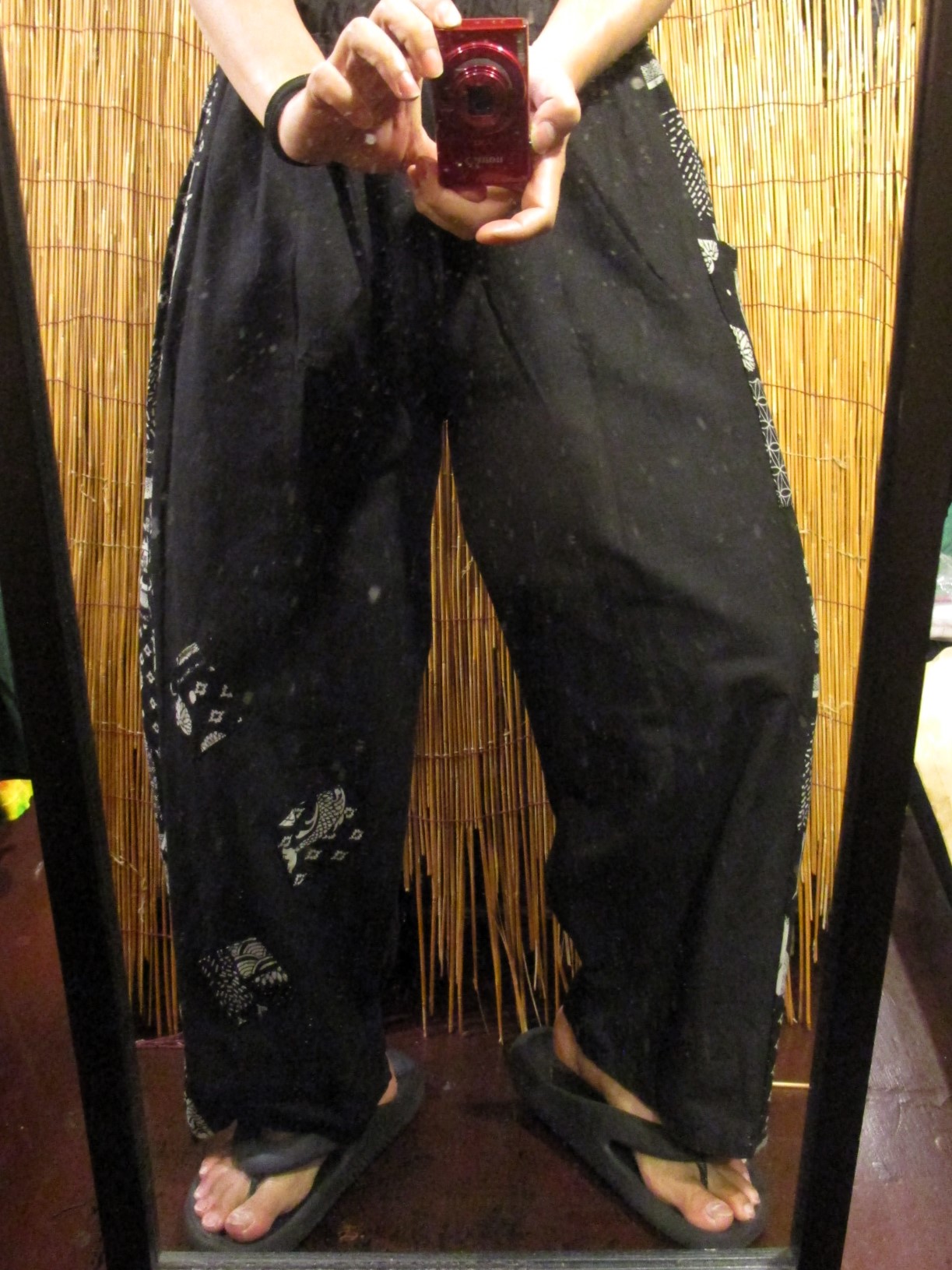 画像: 黒色ベース＊コットン素材＊サイド切り替え＊ロングパンツ