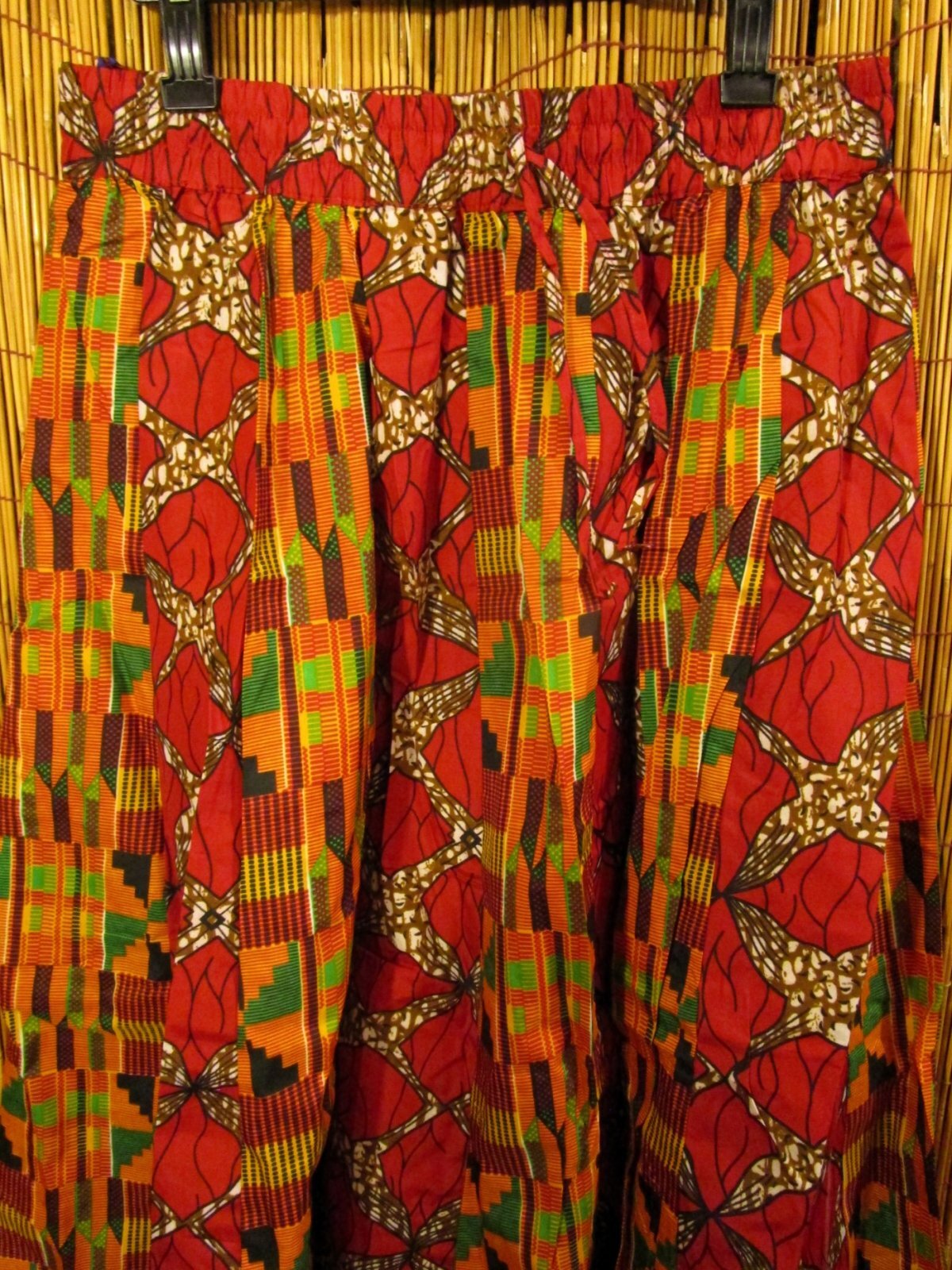 画像: アフリカンプリント＊コットン素材＊スーパーフレアー＊切り替え＊ロングスカート