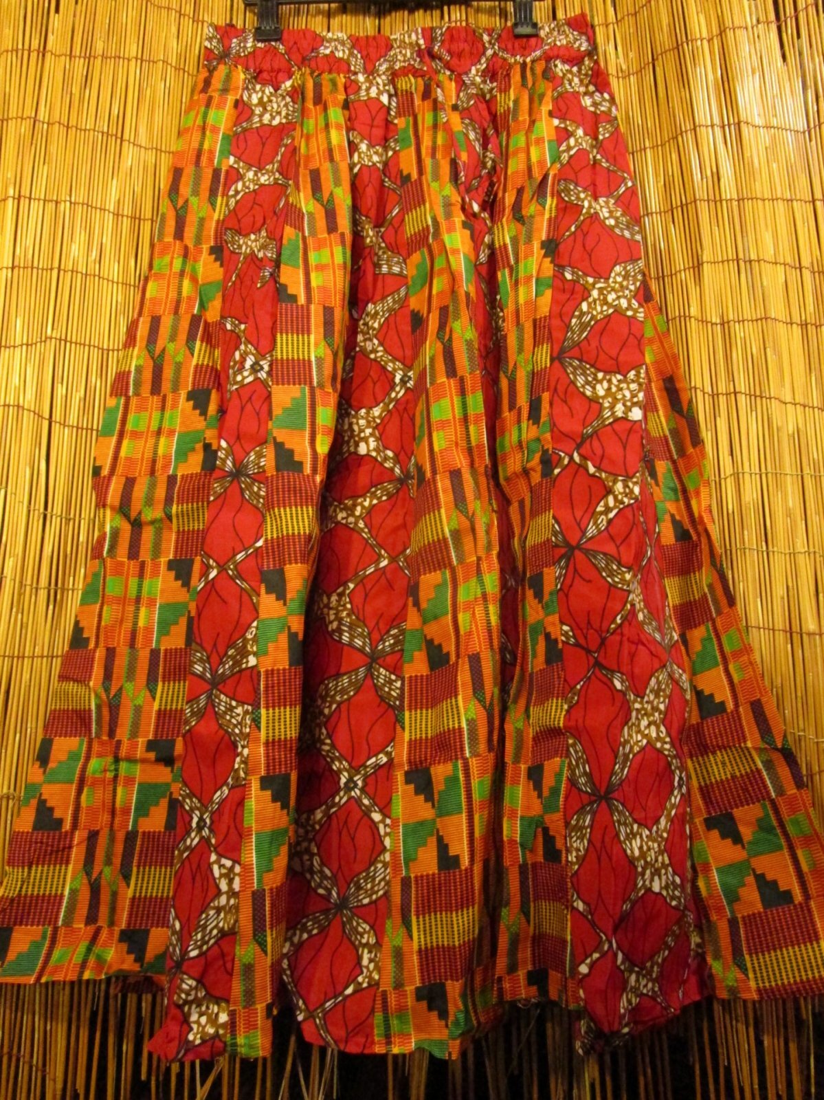 画像: アフリカンプリント＊コットン素材＊スーパーフレアー＊切り替え＊ロングスカート