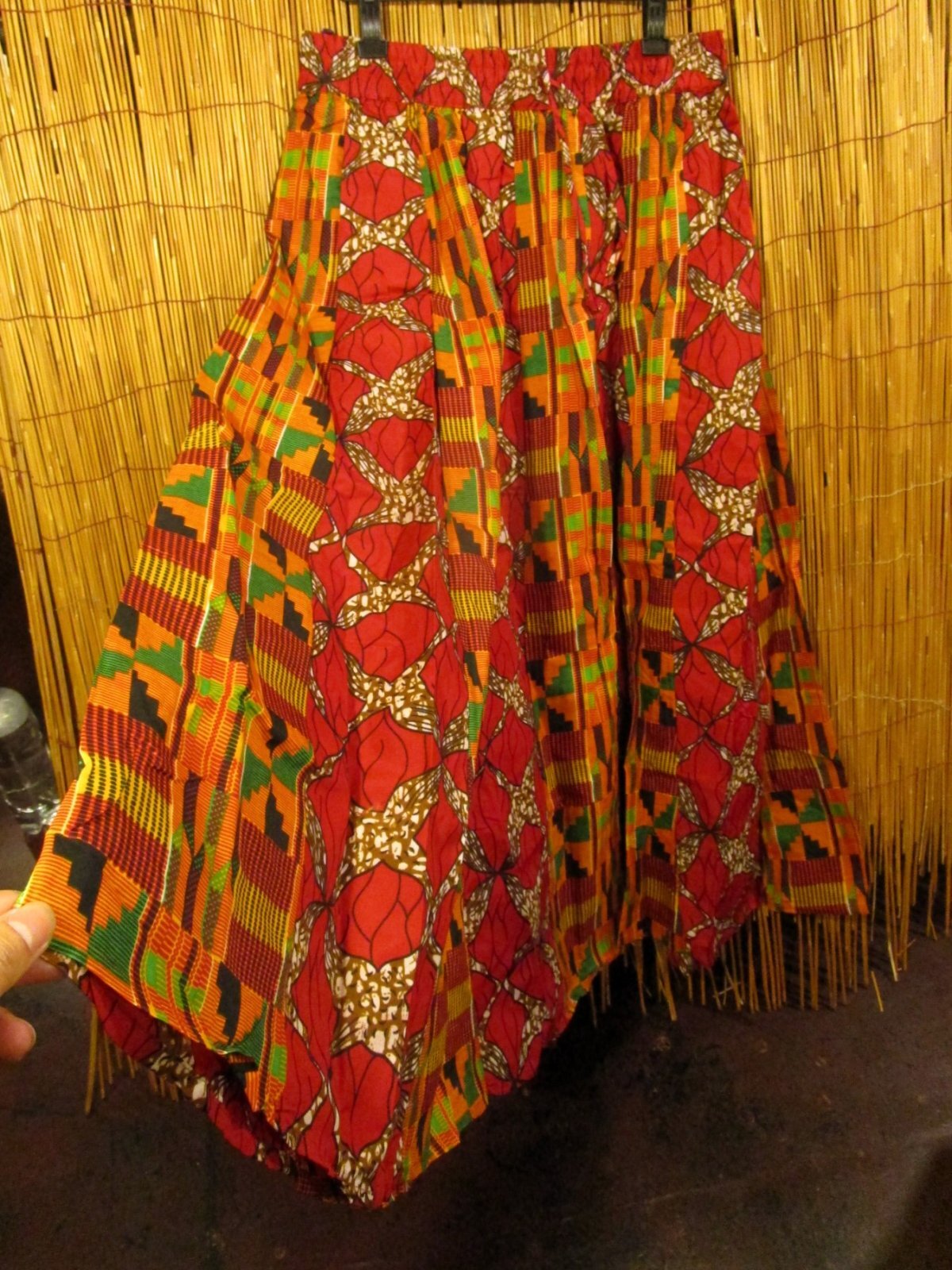 画像3: アフリカンプリント＊コットン素材＊スーパーフレアー＊切り替え＊ロングスカート