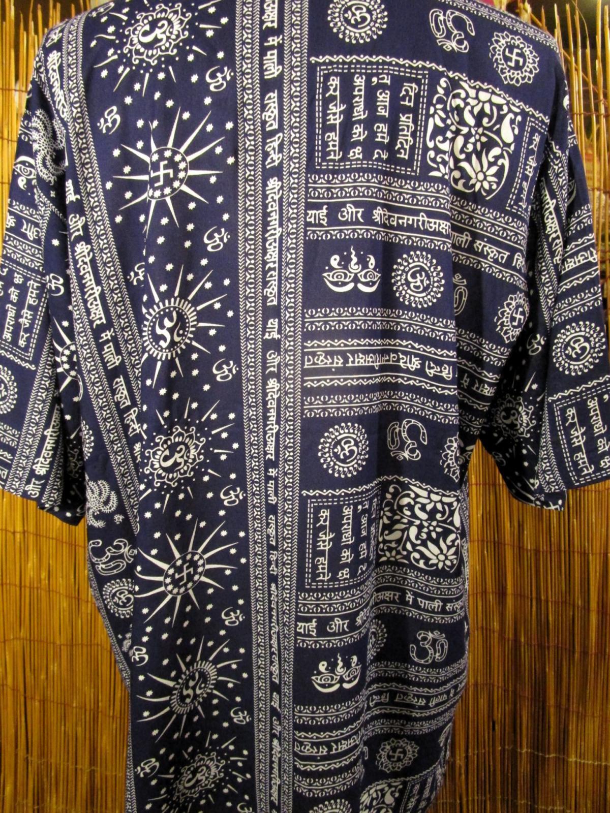 画像: ラムナミプリント＊レーヨン素材＊マオカラー＊半袖＊プルオーバー＊２XＬ