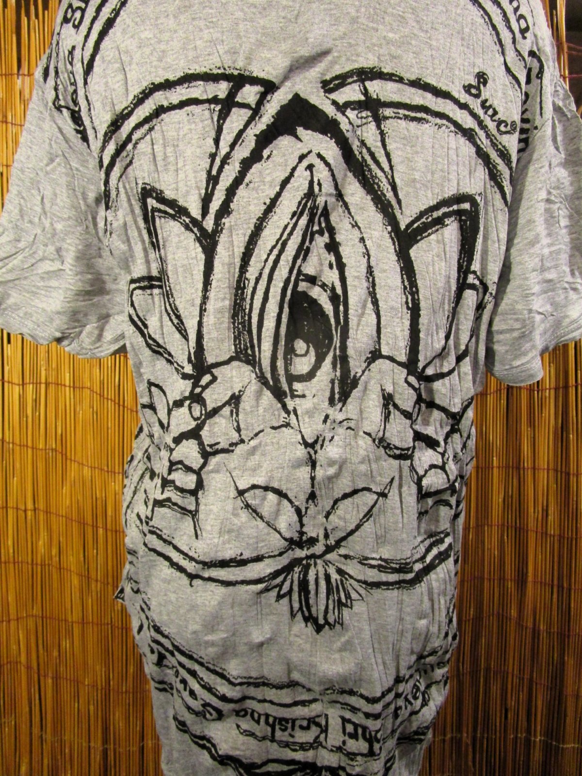 画像: ロータスプリント＊皺加工＊コットン素材＊半袖＊Ｔシャツ