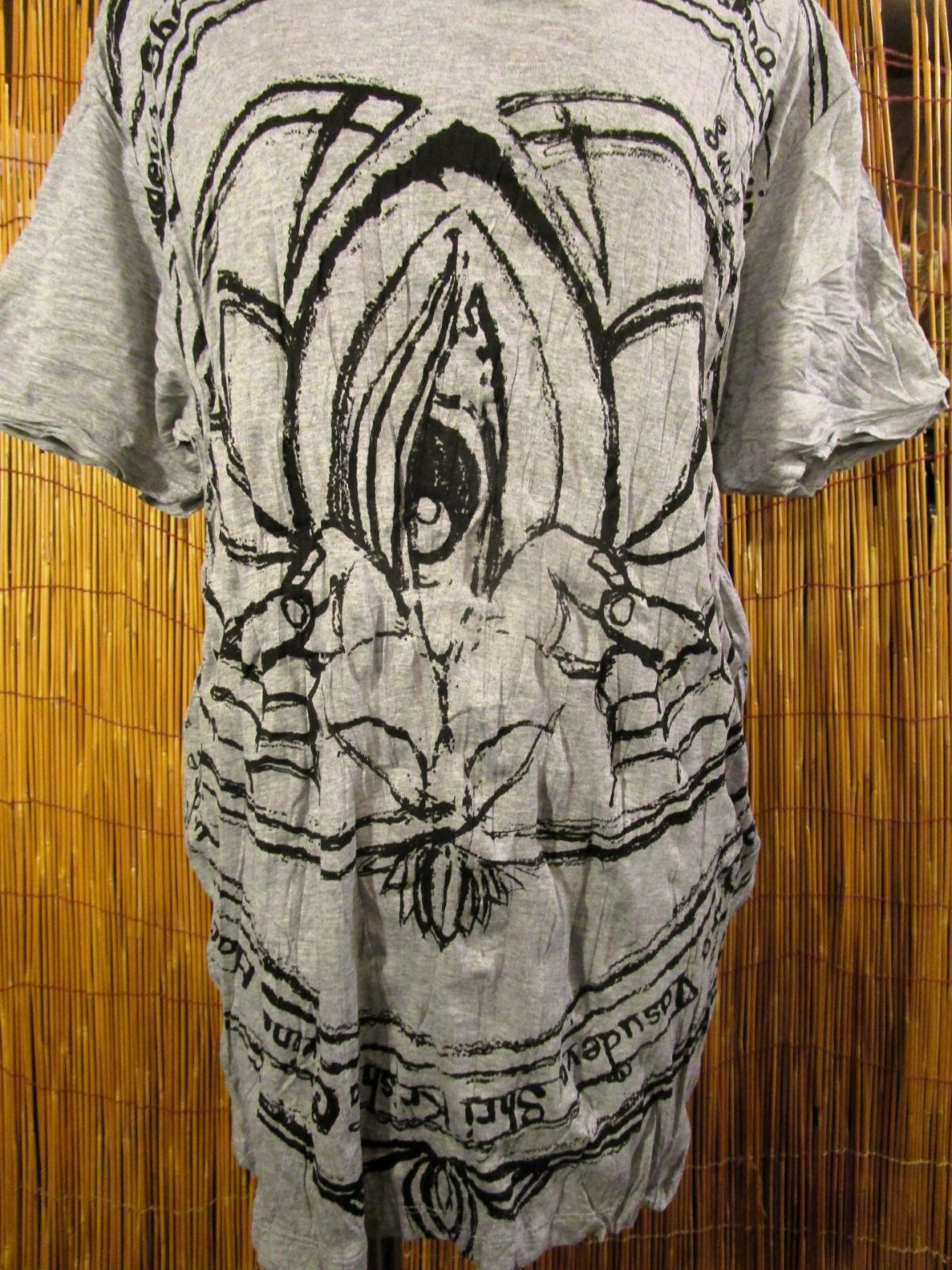 画像: ロータスプリント＊皺加工＊コットン素材＊半袖＊Ｔシャツ