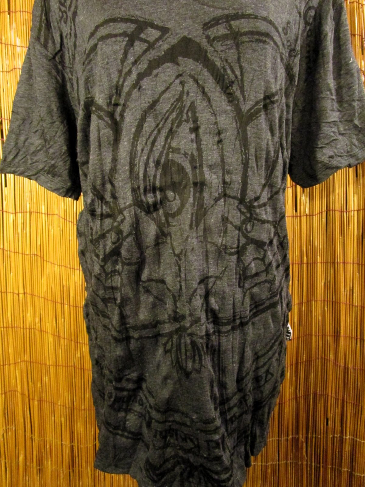 画像: ロータスプリント＊皺加工＊コットン素材＊半袖＊Ｔシャツ