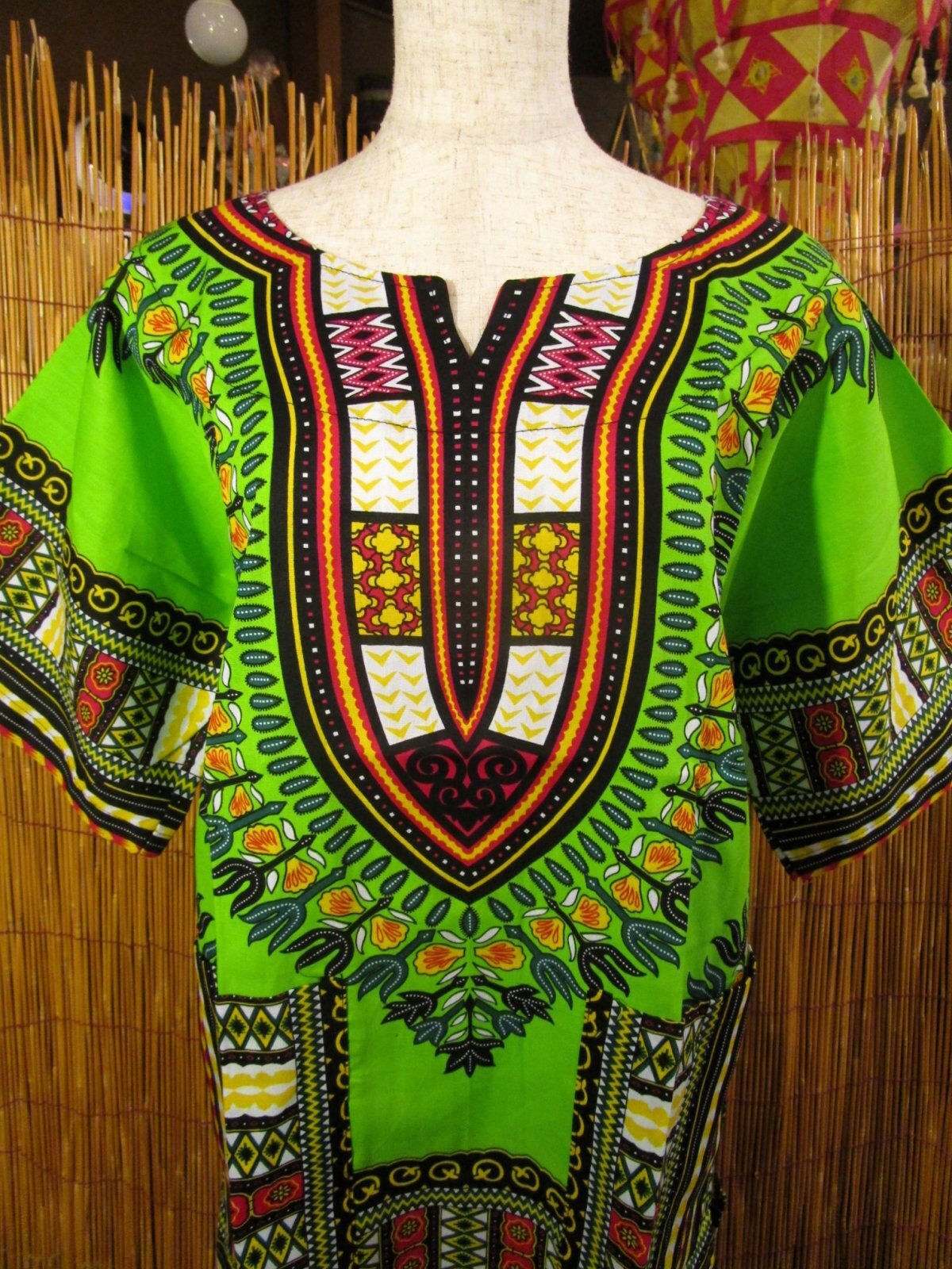 画像: 小さめサイズ＊アフリカンプリント＊ダシキ＊ＤＡＳＨＩＫＩ＊Ｓ