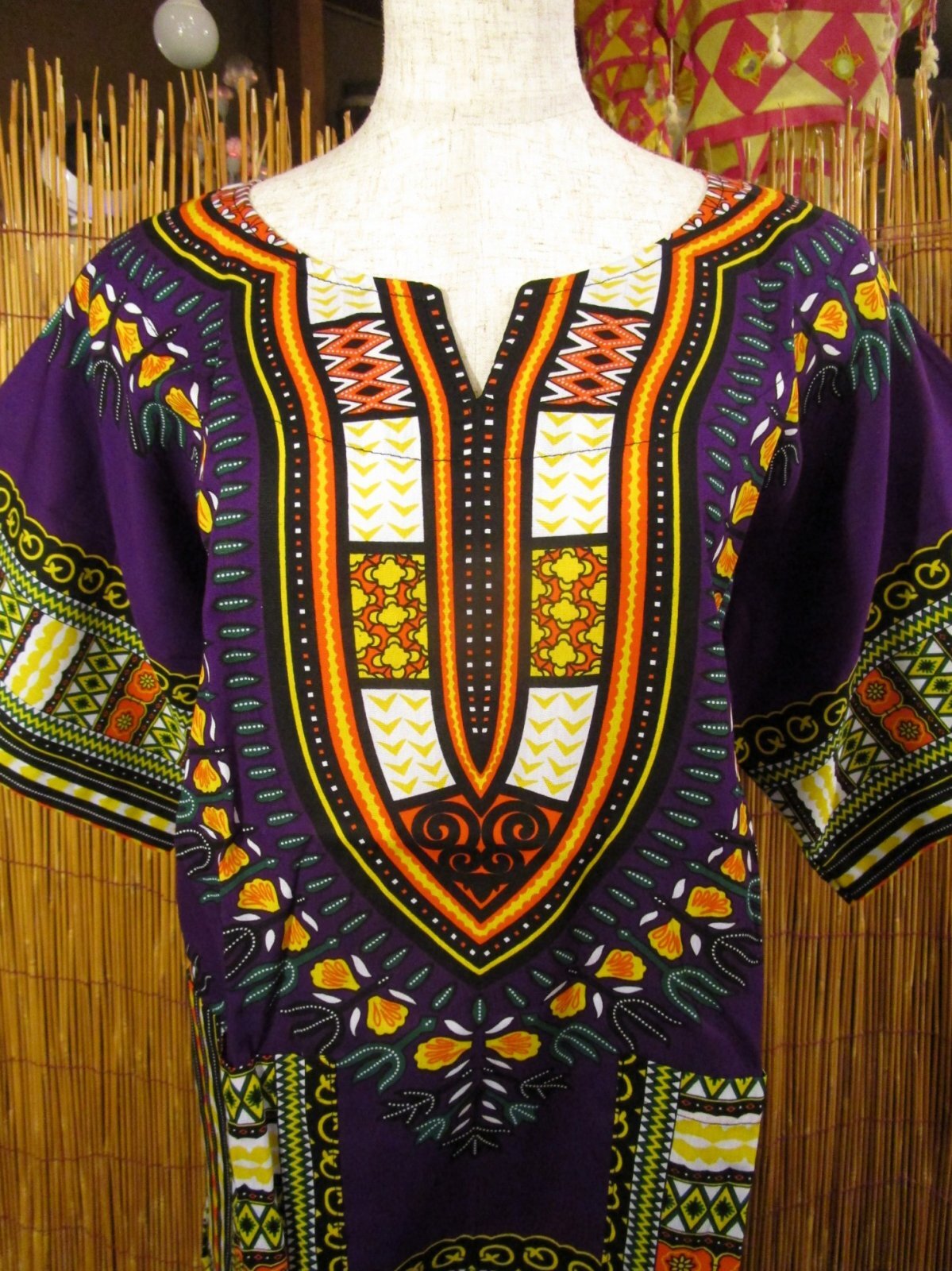 画像: 小さめサイズ＊アフリカンプリント＊ダシキ＊ＤＡＳＨＩＫＩ＊Ｓ