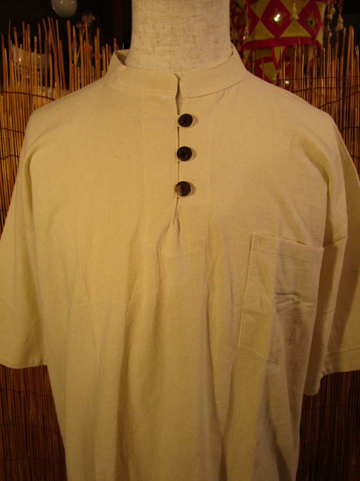 画像: 三つボタン＊コットン素材＊胸ポケット＊半袖＊プルオーバー＊２ＸＬ 