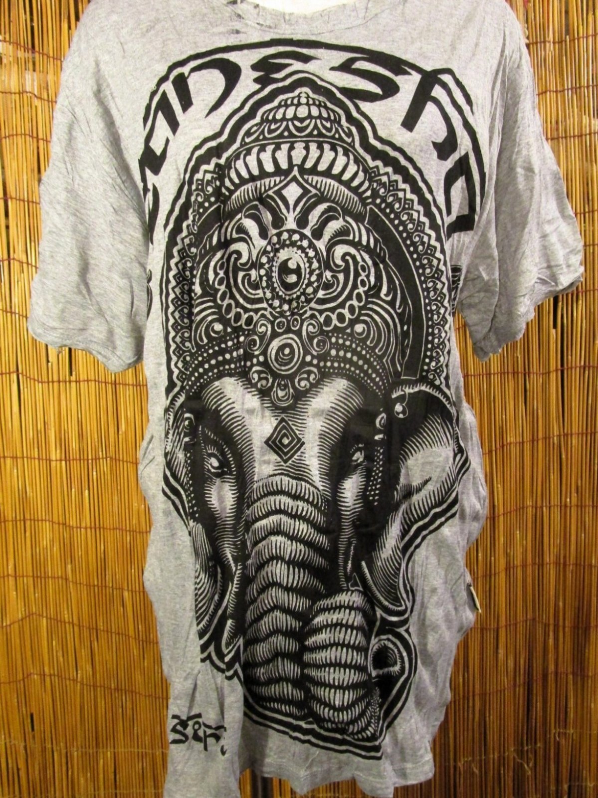 画像: ガネーシャプリント＊皺加工＊コットン素材＊半袖＊Ｔシャツ