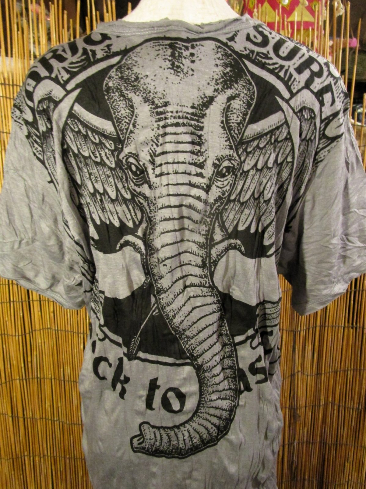 画像: 象さんプリント＊皺加工＊コットン素材＊半袖＊Ｔシャツ
