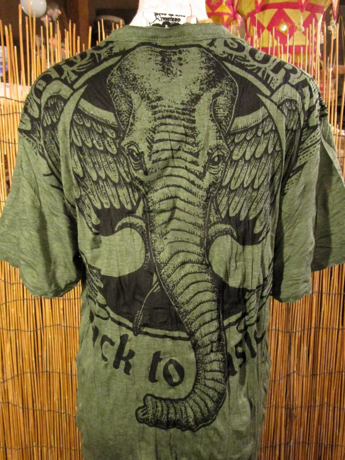 画像: 象さんプリント＊皺加工＊コットン素材＊半袖＊Ｔシャツ